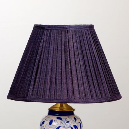 Purple Silk Pleated Empire Lampshade- B22 Holder
